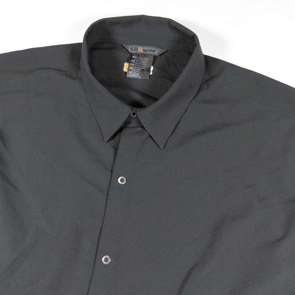 5.11 Tactical Mens‎ Short Sleeve Button Down Shirt Black Extra Large XL Utility